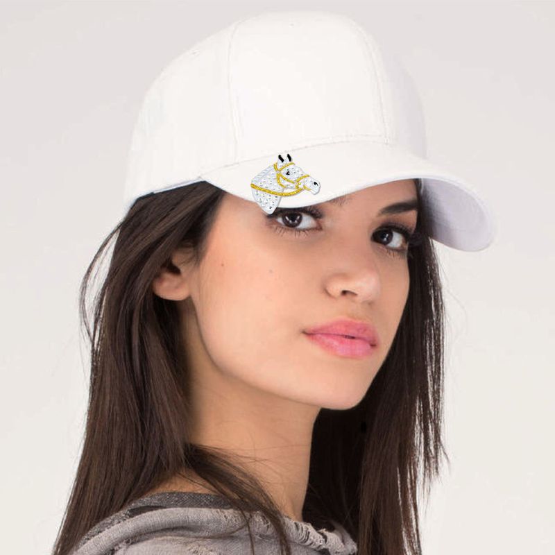 Hat Clip med Swarovski Crystal markør (White Horse)