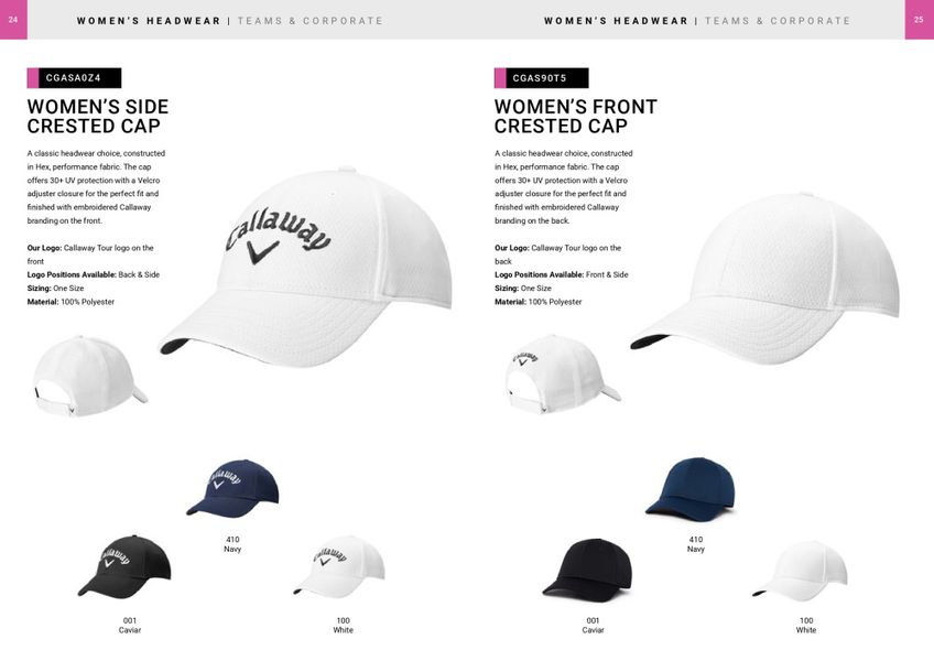 Callaway Side Crested Caps (D)